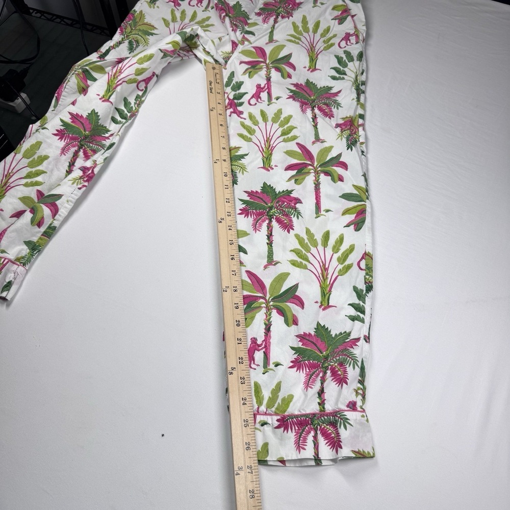 PRINTFRESH Pajama Pants Royal Palms Pink Basil Monkey Novelty Lounge Sleep Sz XS - Picture 7 of 12